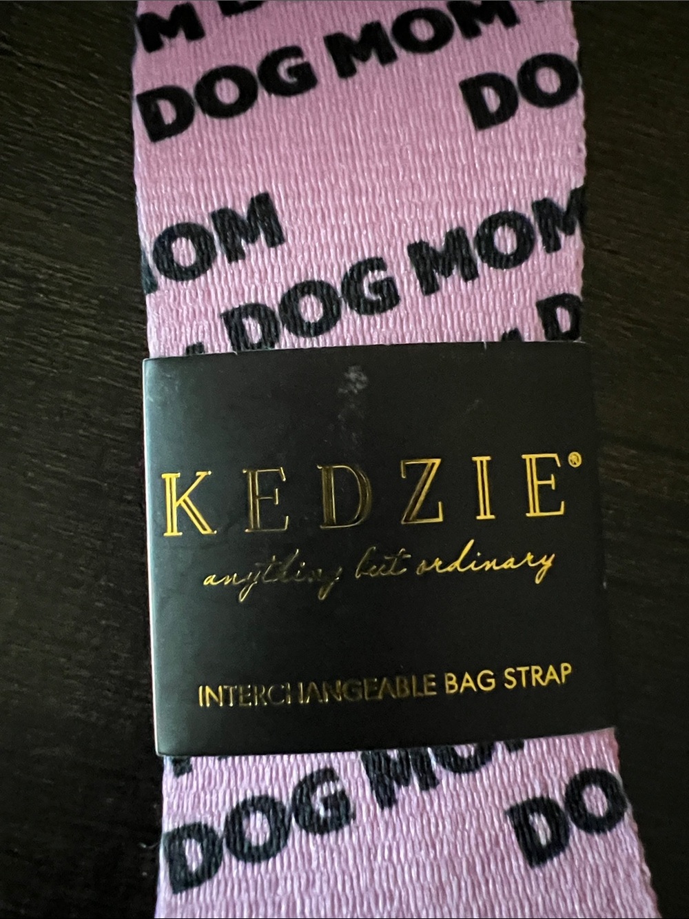 Kedzie Pink "Dog Mom" Adjustable Interchangeable Bag Strap - Picture 2 of 2